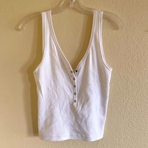 White cropped Abercrombie tank top